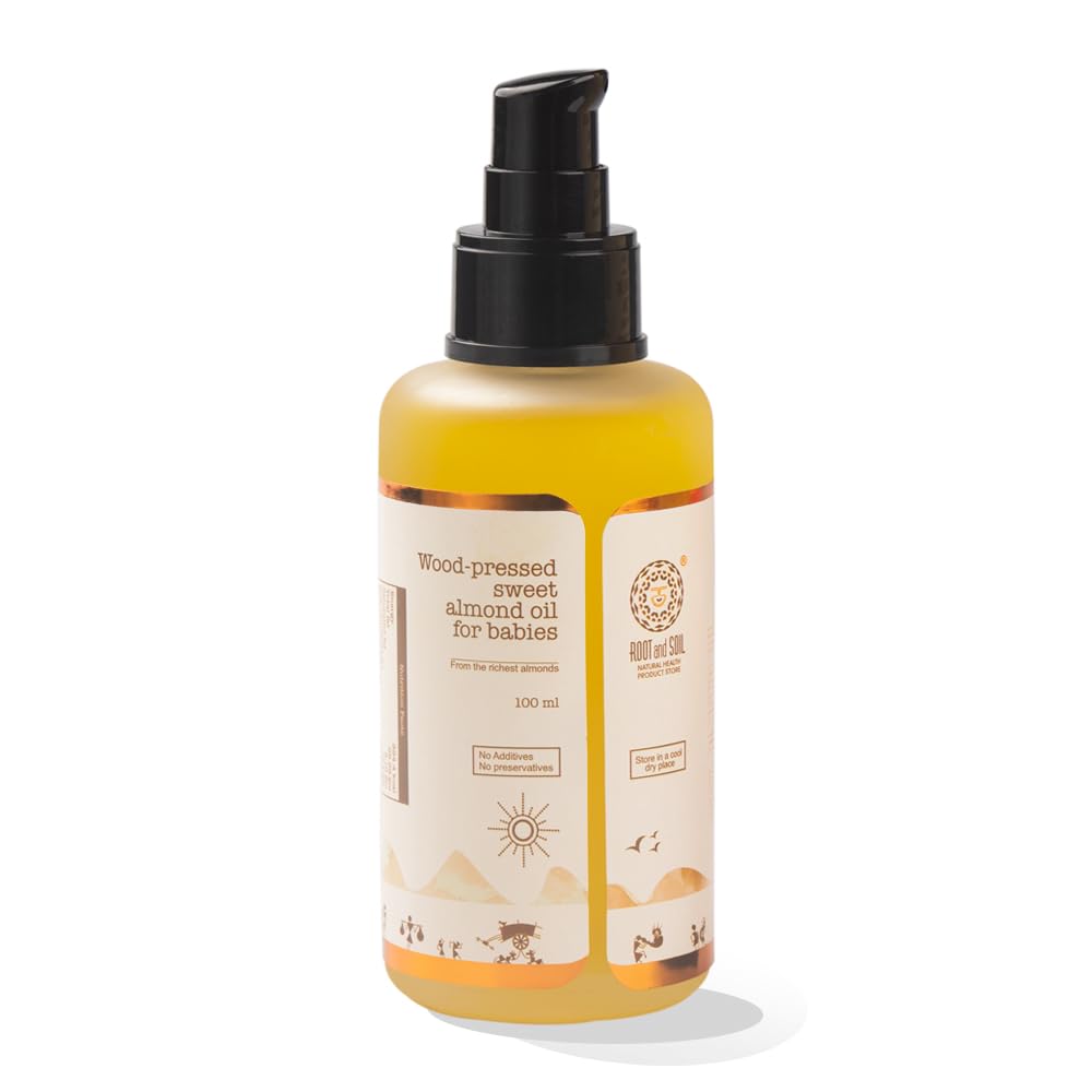 ROOT and SOIL Wood-Pressed Sweet Almond Oil for Babies - 100 ML, 0+ Months, 100% Almond Oil | Wood-Pressed | Newborn & infant friendly | Baby massage oil | 100% Pure Almond oil | No Preservative (B09GWBGMR7) Amazon Price History, Amazon Price Tracker