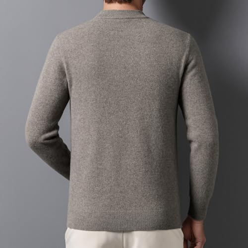 Men's 100% Wool Crewneck Argyle Sweater Winter Casual Solid-Color Basic Pullover2