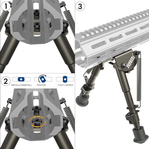 Feyachi B13 M Lock Bipod 6-9 cali Lekki dwójnóg Rilfe bezpośrednio mocowany do systemu M Lock do polowania i strzelania