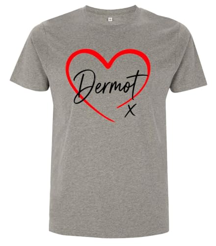 Image of Dermot Love Heart Kiss - Organic Men's/Unisex T-Shirt - Melange Grey - XXL