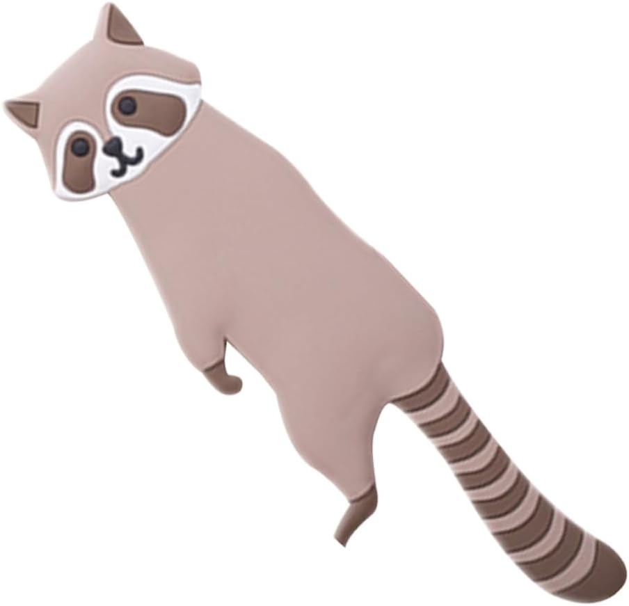 Levemolo Cartoon Raccoon Pattern Wall Hooks Self Adhesive PVC Heavy Duty