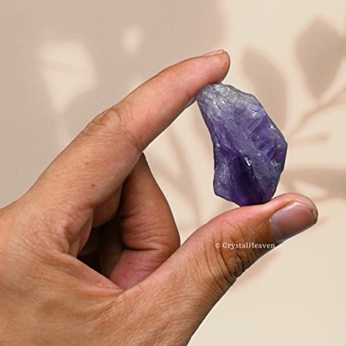 Crystal Heaven Certified Amethyst Healing Rough Stone, Natural Raw Crystals For Manifestation, Meditation And Reiki Healing (2 Pieces)