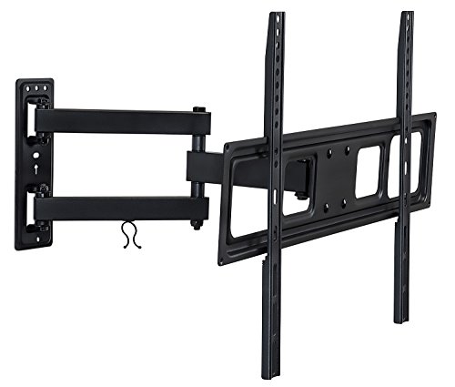 Mount-It! Full Motion TV Wall Mount | Single Stud Installation | Swivel, Tilt & 17” Extension | Single Arm Bracket for 37-70 Inch TVs | Heavy-Duty Steel | Fits VESA 100x100-600x400 | 77 lbs Capacity