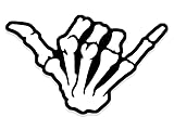 Skeleton Hang Loose Hand Sticker, Right on Vinyl, Shaka Bone Hand Sign Decal for Cars, Trucks, Laptops, and Water Bottles, Made in The USA (3 x 5 inch)