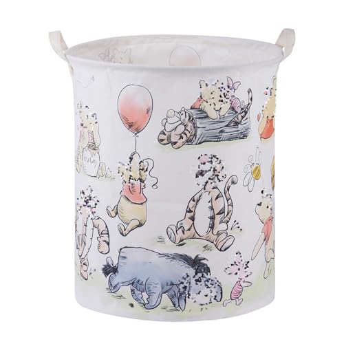Image of Bear Storage Basket,Nursery Large Hamper Canvas Laundry Basket Foldable With Waterproof Pe Coating,For Kids Boys And Girls, Bathroom, Bedroom, Clothes,Toy Bin