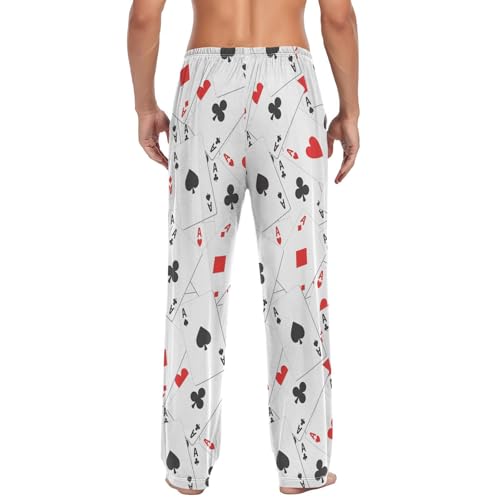 Poker Ace Card Suits Pajama Pants Clubs Hearts Spades Men's Pajama Bottoms Lounge Sleepwear PJs Sleep Pants XL2