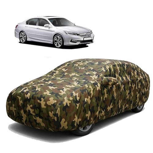 Image of Sulfar 100% Waterproof Car Body Cover Compatible with Mirror for Honda Accord with Long Lasting Durable Material (Triple Stitched, Full Bottom Elastic, Camouflage Army)