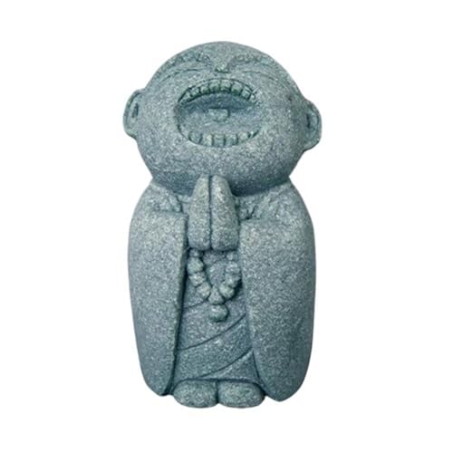 SEEK RARE Mini Monk Buddha Statue Sandstone Statues Zen Monk Praying Statue Sculptures for Wealth Good Luck Feng Shui Decor Home Fish Tank Aquarium Garden (Style 7)