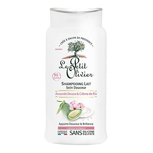 Le Petit Olivier - Shampooing Lait Soin Douceur - Amande Douce & Crème de Riz - Cheveux Normaux - Fabriqué en France - Flacon 250 ml - Sans sulfate - Sans silicone Cover