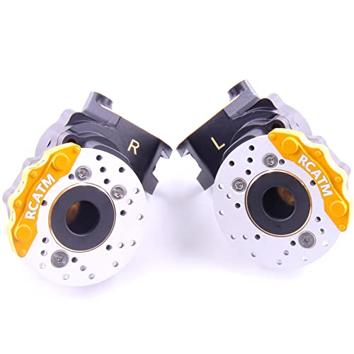 Rcatm Brass Knuckle & Hub Carrier & Portal Knuckle Cover & Scale Brake Rotor & Caliper Set For 1/10 Rc Crawler Traxxas Trx-4 Trx6 #TOP5