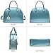 Dasein Women Patent Leather Purses Handbags Dome Satchel Purse Work Tote Structured Shoulder Bag with Long Strap (Turquoise)