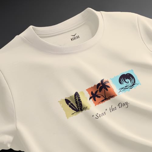 Image of Nobero Men's Regular Graphic Printed T-Shirt for Men | Soft Cotton | Classic Fit | Printed Casual Tshirt for Men
