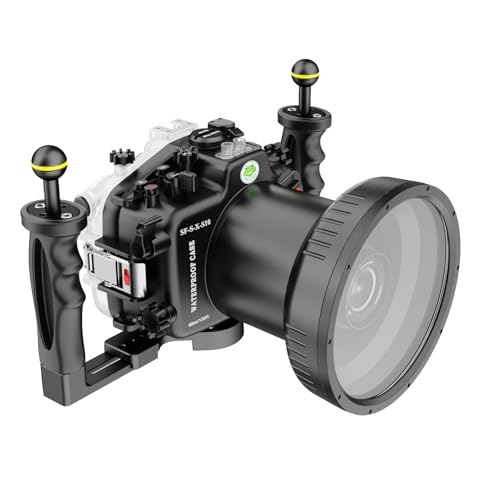 Ficha técnica Funda impermeable subacuática para cámara Fujifilm X-S10 IPX8 132 pies 40 m funda de buceo con vidrio antirreflejos y completa X-S10 16-55 mm FL100 - Fernando Cortés