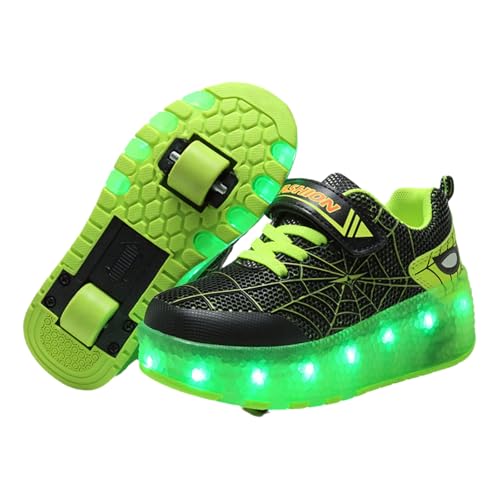 Viaoragiosa Zapatillas con Ruedas para NiñOs,Zapatillas Ruedas,Zapatillas Patines NiñA,Luz Que Cambia De Color Ajustable,con Dos Ruedas,Rueda Trasera AutomáTica,CumpleañOs