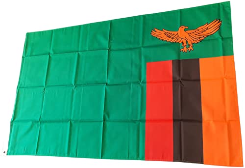 NWFlags Zambia Flag 5ft x 3ft 75d Premium Polyester Suitable For Flagpoles