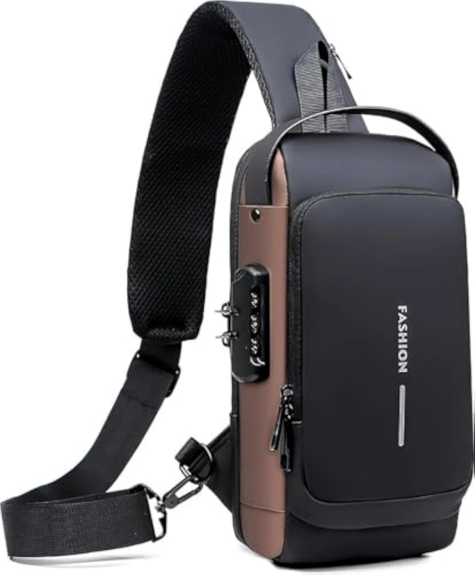 Waterproof Polyester Slim Unisex Sling Body Bag with USB Port