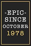 Photo Gallery epic since october 1978: happy 42nd birthday notebook gift - 42nd birthday gift for men, father, grandpa, brother, and friends - matte finish cover - blank lined journal - 42 years old birthday gift Photo Gallery epic since october 1978: happy 42nd birthday notebook gift - 42nd birthday gift for men, father, grandpa, brother, and friends - matte finish cover - blank lined journal - 42 years old birthday gift