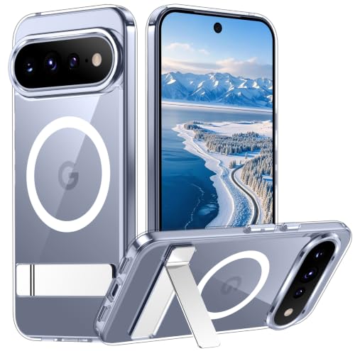 Image of Designed for Google Pixel 11 Case 2026, [Built-in Invisible Kickstand][Compatible with MagSafe][Military Grade Shockproof] Slim Thin Phone Case-Clear