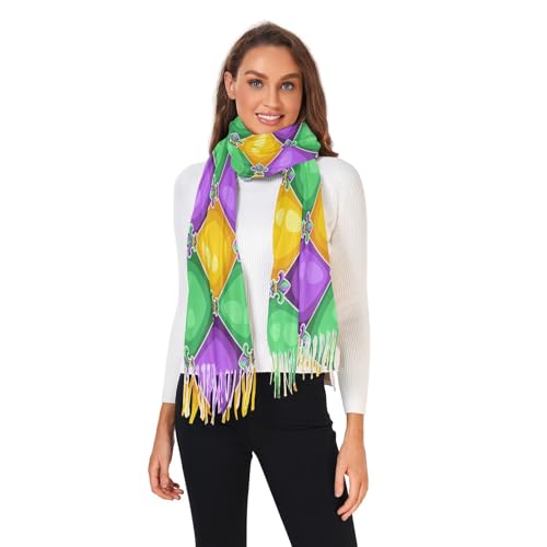 NVSGHS Mardi Gras Pashmina Shawls Wraps for Women Winter Fashion Scarf for Evening Dresses Wedding