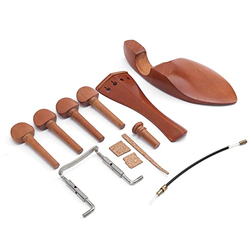 Violin Parts Kit, langlebige elegante und schöne Holz-Violinenteile mit Kinnhalter-Saitenhalter, Endpin und mehr für 4/4 Gitarre Cover