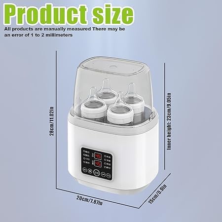 Scaldabiberon 8-in-1 per bambini, sterilizzatore per biberon, scaldabiberon rapido, scaldabiberon per latte per neonati, scaldavivande rapido per bambini e scongelamento con display LCD, riscaldatore