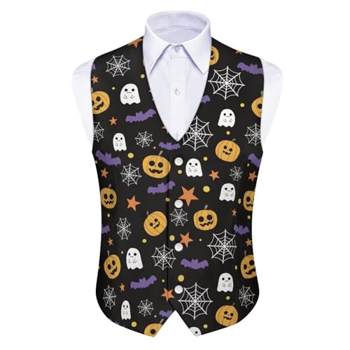 Halloween Vest for Men V-Neck Men's Halloween Vest for Party Lightweight Mens Waistcoat with Waist Strap4
