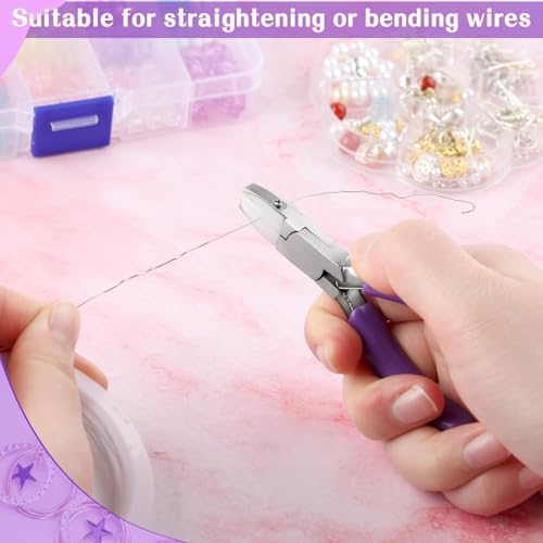Image of SPEEDWOX 3-Inch Nylon Jaw Pliers for Jewelry Making, Flat Jaw, Purple