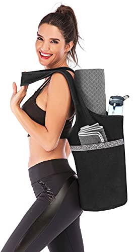 Ewedoos Yoga Mat Bag With Large Size Pocket And Zipper Pocket, Fit Most Size Mats (Black) #TOP5