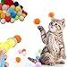 FsGrg 猫おもちゃ 猫ポンポンボール 多色 ボールランチャー 猫カラー弾むボール ネコストレス解消 運動不足対策 子猫 成猫 猫遊び用 (20個入り)