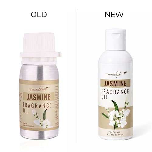 Image of Aromahpure Jasmine Aroma Oil | 100ml Undiluted & Natural | Long-Lasting Scent for Aromatherapy, Candle & Soap Making, Diffusers, Room Freshener, Humidifier, Bathroom Revitalizer & Home Essentials