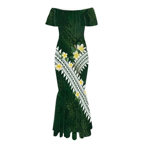 Image of Polynesian for Women S-7XL Off Shoulder Maxi Dress Hawaiian Summer Dresses