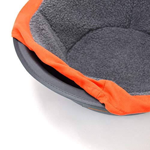 Hepper - Nest Cat Bed - Modern Cat Furniture - Cat Bowl with Removable & Washable Fleece Liner - Grey/Orange