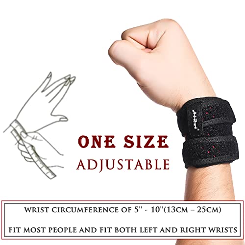 Hirui Wrist Brace Wrist Wraps, Compact Wristband Compression Wrist Straps Wrist Support For Workout Tennis Weightlifting, Tendonitis, Carpal Tunnel Arthritis, Pain Relief - One Size (Black, 1 Pack) #TOP5