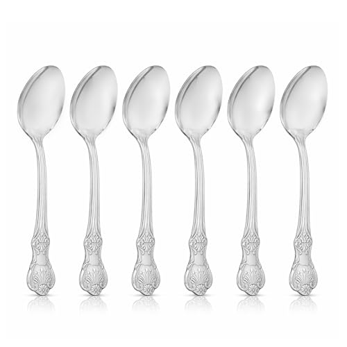 Image of Culinex Stainless Steel Dinner Spoon Set of 6, 7.5 Inch (19cm), 18 /8 (304) Heavy Duty Table Spoons, Rustproof, Dishwasher Safe Cutlery for Home & Kitchen by thinKitchen