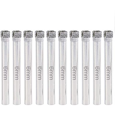 10 Pieces 6mm 8mm 10mm Diamond Tipped Tile Marble Glass Drill Bit Hole Saw for Ceramics Porcelain Ceramic Tile (6mm) Cover
