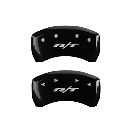 Image of MGP Caliper Covers - Brake Caliper Covers for 2011-2023 Dodge Challenger & 2011-2023 Dodge Charger (Requires Dual Piston Front Caliper) Front and Rear Set (Black, Charger & R /T Vintage)