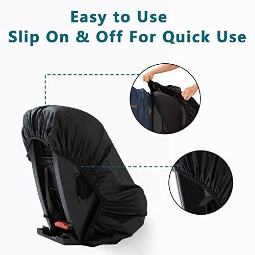 Image of Car Seat Cover for Air Travel, Car Seat Travel Bag for Gate Check, Sun Shade, Waterproof, Dustproof & Abrasionproof, Covers and Blocks Out Heat & Sun| Baby Travel Accessories (Green)