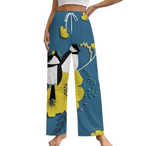 Pantalon de pyjama femme Oiseau Nordique fini les nuits inconfortables avec poches S