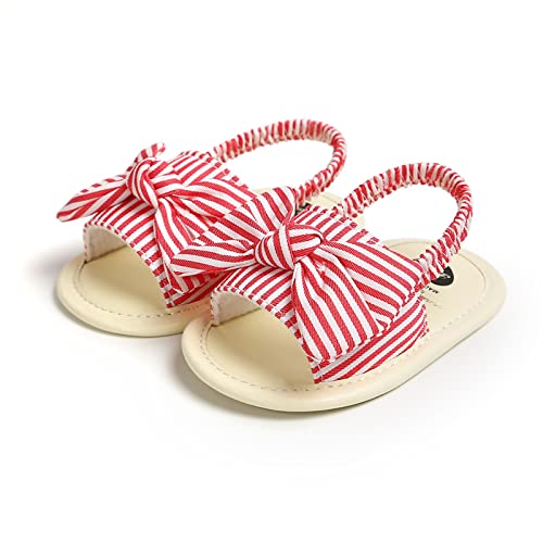 Baby Infant Shoes Boy Girl Sandals Slippers First Walkers Prewalkers Soft Sole Flat Sandals Summer (Pink, 0-6 Months)4