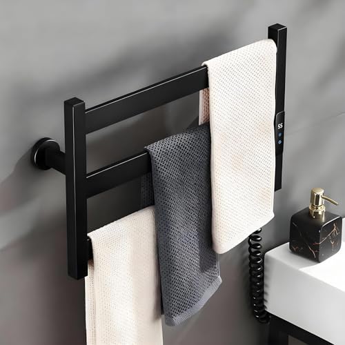 Toallero eléctrico con radiador independiente para baño, toallero negro y toallero calentado, accesorios de baño eficientes