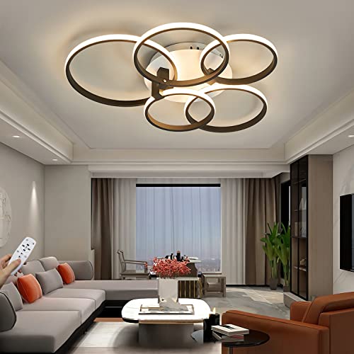Plafond LED dimmable noir rond luminaire décoratif de salon avec télécommande