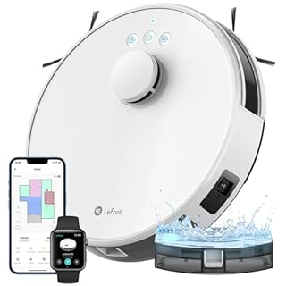 LEFANT M1 Gen1 Robot Aspirapolvere Lavapavimenti con Mappatura, 4000Pa, Navigazione Laser dToF, 4000mAh, 200 Min, Slim, per Peli Animali, Bianco
