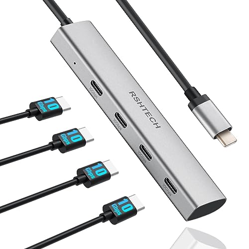 RSHTECH Aluminium 4 Ports 10Gbps USB C Hub, Gute Tragbarkeit - RSH-RX04