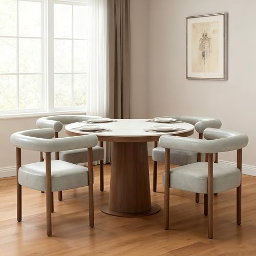 Amazon.com - RIVOVA PU Leather Dining Chairs Set of 4, Modern ...