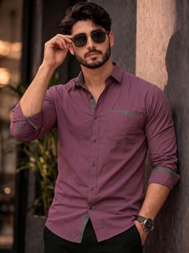 Image of Amazon Brand - INKAST Cotton Shirt for Men | Regular Fit Full Sleeve Casual Shirt | Stylish Formal Office Wear Shirts for Men | Soft Comfortable Breathable Cotton Fabric | Fashionable Office Wear