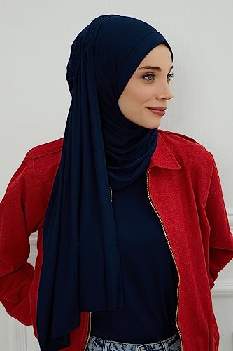 Aisha's Design Jersey Shawl for Women Instant 95% Cotton Modesty Turban Cap Hat Head Wrap3
