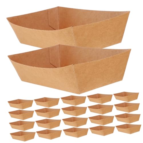 Alipis 100Pcs Disposable Food Boats Snack Serving Trays for Appetizers Picnics Parties Natural Finish for Desserts Treats Convenient Practical Packaging