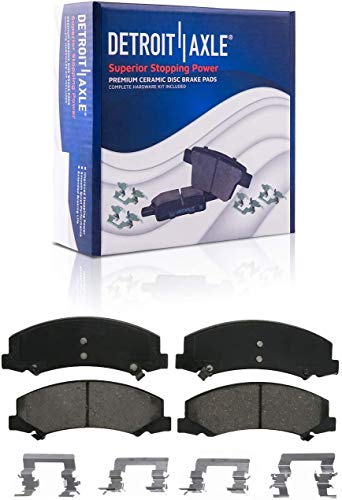 Image of Detroit Axle - Front Brake Pads Left Disc Caliper Replacement for 2006-2013 Chevrolet Impala Monte Carlo lucerne - 3pc Set