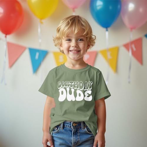 SOFEON Birthday Boy Shirt 1st 2nd 3rd 4th 5th Birthday Dude Shirts Toddler Baby Boy B-Day Party Tee Summer Short Sleeve Tops2