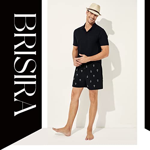Image of BRISIRA Mens Swim Trunks Swim Shorts Quick Dry 5 inch Inseam Beach Shorts with Compression Liner and Zipper Pocket
